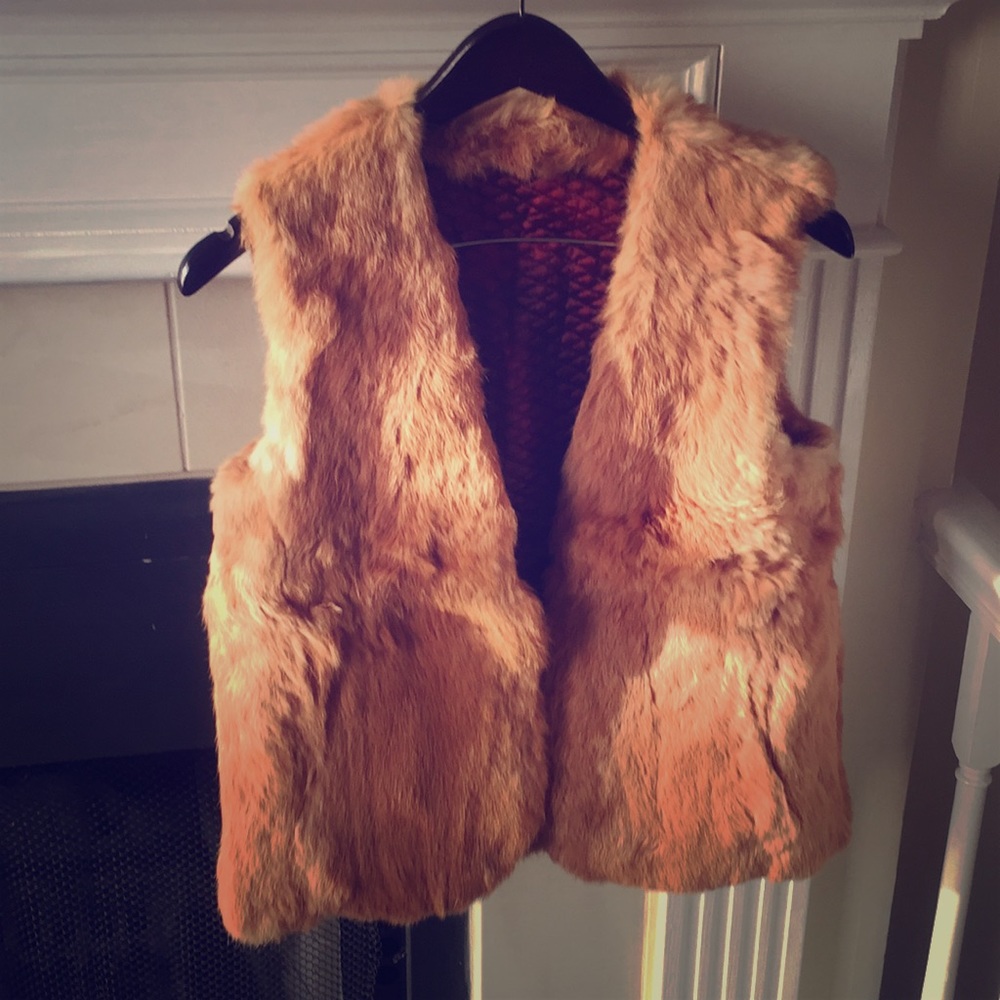 Beautiful golden fox fur vest!